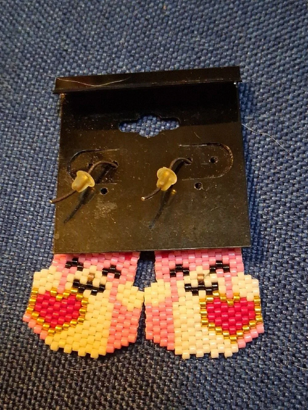 Pink Beaded Cat Heart Earrings - Kids Accessories Jewelry